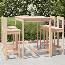 Vidaxl Ensemble De Bar De Jardin 5 Pcs Bois De Pin Massif