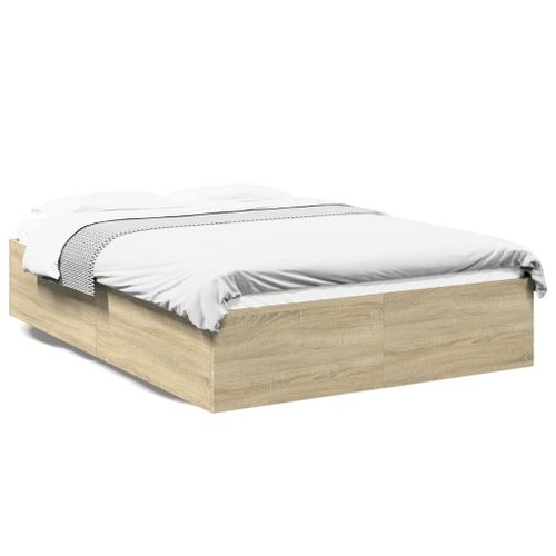 Vidaxl Cadre De Lit Sans Matelas Chêne Sonoma 120x200 Cm