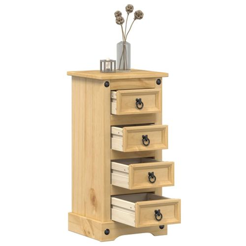 Vidaxl Table De Chevet Corona 35x32,5x74 Cm Bois De Pin Massif
