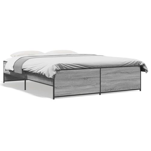 Vidaxl Cadre De Lit Sans Matelas Sonoma Gris 160x200 Cm