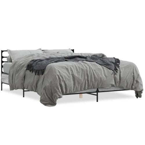 Vidaxl Cadre De Lit Sans Matelas Sonoma Gris 160x200 Cm
