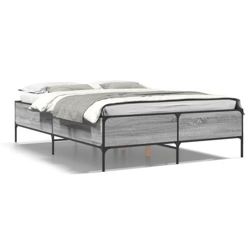 Vidaxl Cadre De Lit Sans Matelas Sonoma Gris 160x200 Cm