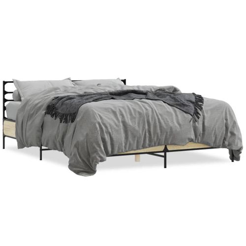 Vidaxl Cadre De Lit Sans Matelas Chêne Sonoma 160x200 Cm
