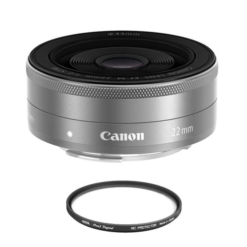 CANON EF-M 22mm F2 STM Argent + HOYA 43mm PRO 1D Protector