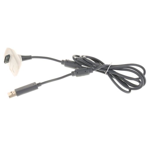 Chargeur De Câble De Chargement Usb Pour Le Contrôleur Sans Fil Microsoft Xbox 360 -White