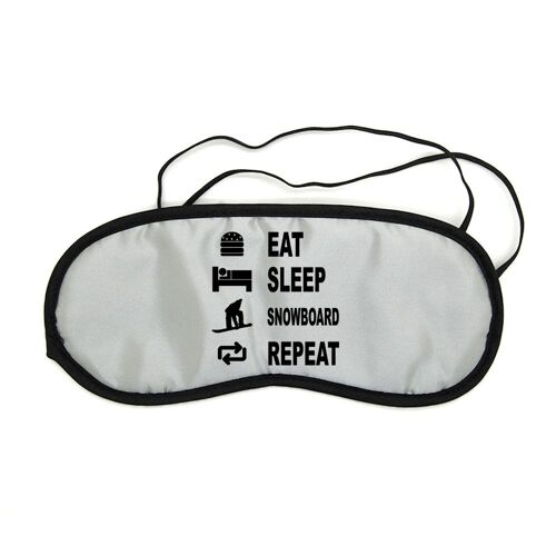 Masque De Nuit Pour Repos Voyage Et Sommeil Eat Sleep Snowboard 