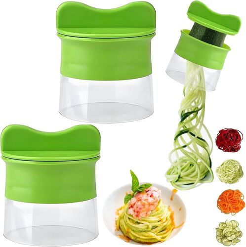 Vegetable Spiralizer Set of 2,Vegetable and Pasta Slicer,Compact and Space-Saving,Ergonomic,Removable for Cutting Spirals,Easy Pieces for More Fruit