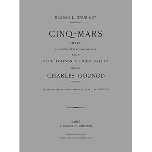 Cinq Mars / Vocal Score