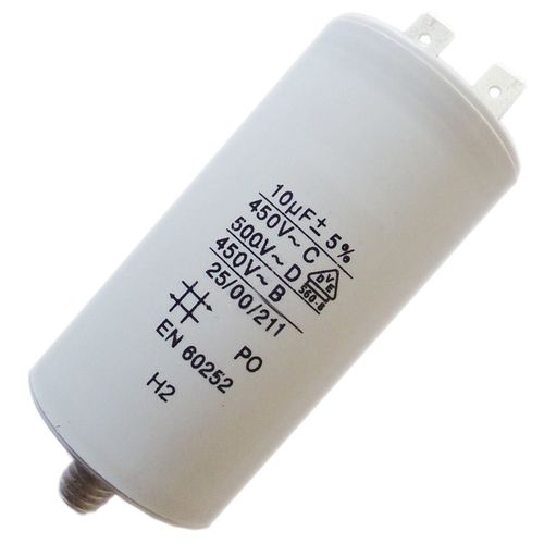 Condensateur 10mF 450V (294592-24436) Sèche-linge (481981729147 WHIRLPOOL BAUKNECHT BAUCKNECHT LADEN IGNIS BRANDT MIELE ARTHUR MARTIN BLOMBERG PROLINE BEKO LG CANDY BOSCH THOMSON FAURE VEDETTE AEG FAR