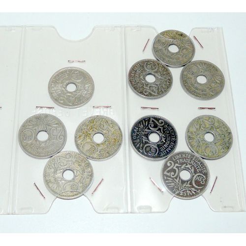 Lot De 10 Pièces 25 Centimes Lindauer De 1918 À 1939