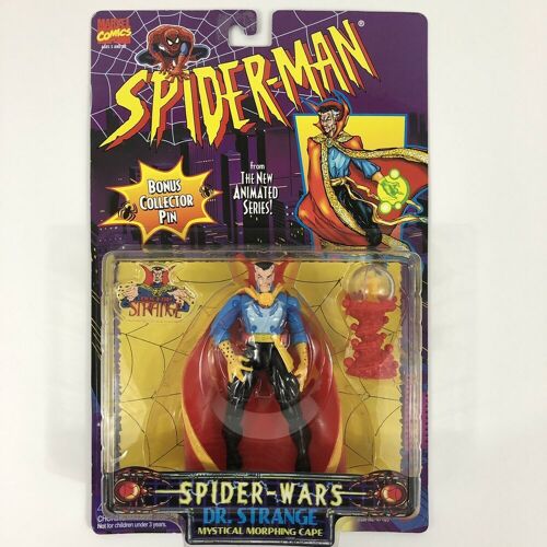1996 Spiderman Figurine Dr Strange + Collector Pin