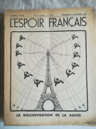L'espoir Français N°192 8 Octobre 1937 "La Bolchevisation De La Radio"