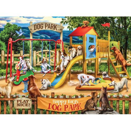 Tom Wood - Happy Days Dog Park - Puzzle 1000 Pièces