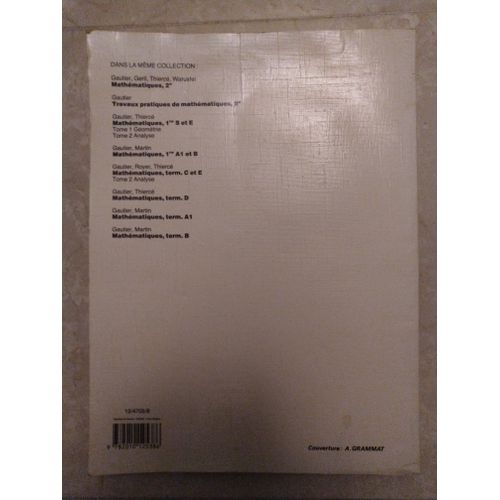 Mathématiques Tle C - Edition 1987