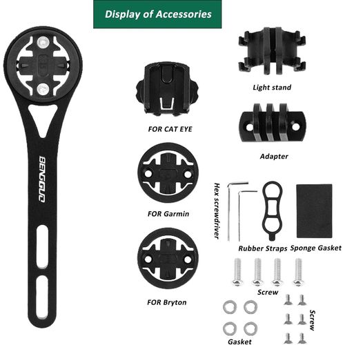 Kalanka-Support D'ordinateur De Vélo Intégré, Support De Cintre Vtt, Support De Cintre Garmin, Compatible Avec Garmin Edge, Bryton, Cateye, Caméra Gopro Et Lampe