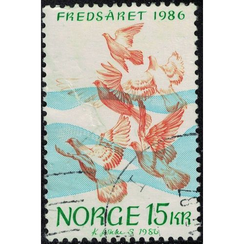 Norvège 1986 Oblitéré Used Année Internationale De La Paix Colombes De La Paix Y&t No 914 Su