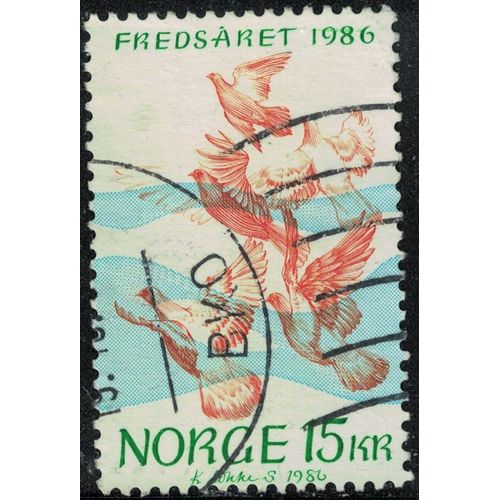 Norvège 1986 Oblitéré Used Année Internationale De La Paix Colombes De La Paix Y&t No 914 Su