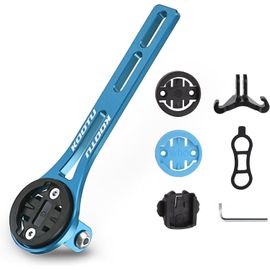 Kalanka-Support D'ordinateur De Vélo En Alliage D'aluminium Pour Vélo De Route, Guidon Intégré, Compatible Avec Garmin Edge, Wahoo Elemnt, Bryton, Cateye, Caméra Gopro Et Fixation D'éclairage (Bleu)
