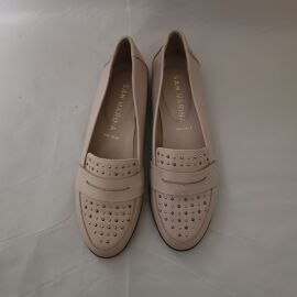 Mocassins André En Cuir Gris Argenté - Pointure 39 - Occasion Très Bon État