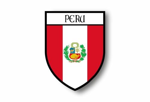 Autocollant Sticker Voiture Moto Blason Ville Drapeau Perou Peruvien