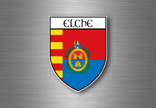 Autocollant Sticker Voiture Moto Blason Ville Drapeau Elche Espagne