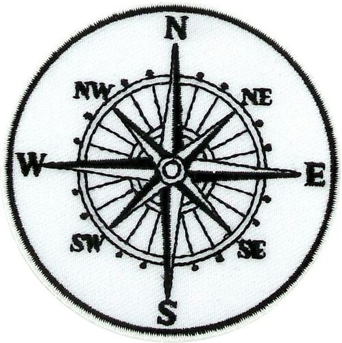 Patch Ecusson Brodé Thermocollant Boussole Compass Doudoune Veste Backpack