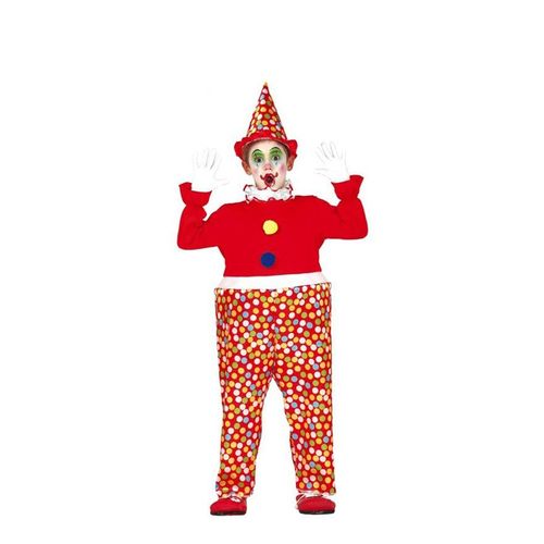 Déguisement De Clown Rouge Avec Pois Pour Garçon (Taille 10-12a)