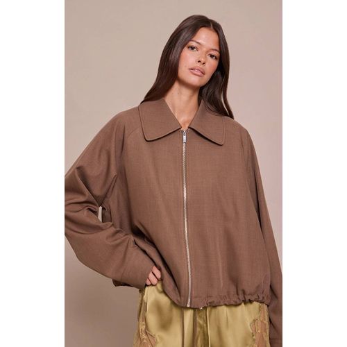 Blouson Bomber Utilitaire Mocha À Cordon De Serrage., Café Au Lait