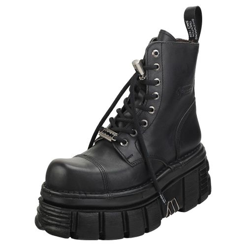 New Rock Combat Boots Mixte Adulte Bottes Plate-forme Noir
