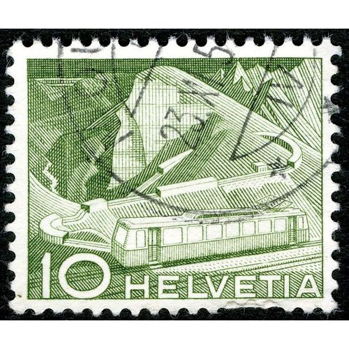 Timbre Oblitéré Helvetia 10