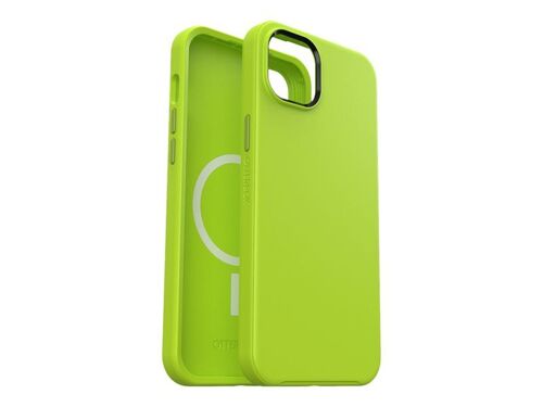 OtterBox Symmetry Series+ - Coque de protection pour téléphone portable - antimicrobien - compatibilité avec MagSafe - polycarbonate, caoutchouc synthétique - lime all yours (vert) - pour Apple...