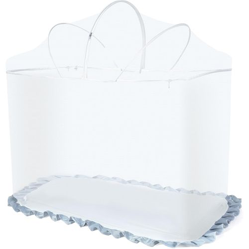 Kalanka-Universel Moustiquaire Lit Bebe,Durable Filet Anti Insecte Avec Fermeture Éclair,Stable Filet Pour Chat Avec Un Soutien Fort, Accès Facile,Empêche Tous Les Insectes D'entrer (Blanc)