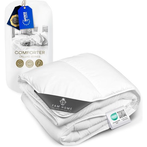 Kalanka-Fam Home Couette 140x200 En Microfibre Lavable Hypoallergénique Blanc I Couette 1 Personne
