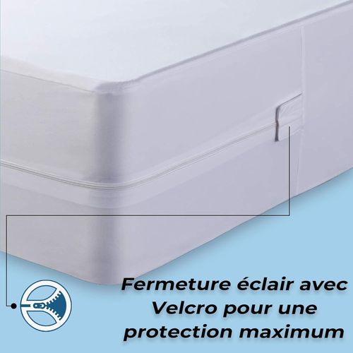 KALANKA-SLEEEP Housse de Matelas 140x200 Anti Punaise de lit avec Fermeture Éclair Protege Matelas Imperméable Integral OekoTex - Qualité Hôtellerie