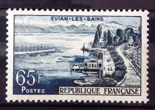 Evian-Les-Bains 65f Bleu-Noir (Impeccable N° 1131) Neuf** Luxe (= Sans Trace De Charnière) - France Année 1957 - N25481