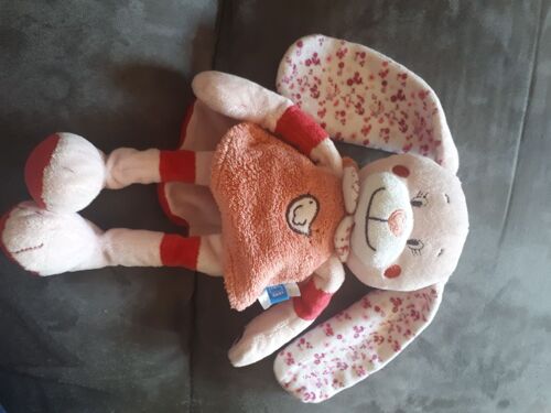 Tex Baby Doudou Lapin Oiseau Rose Robe Orange Cape