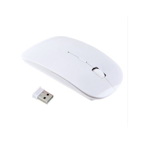 Souris Ultra Plate pour MACBOOK Air APPLE Sans Fil USB Universelle Capteur Optique 3 Boutons Couleurs - BLANC