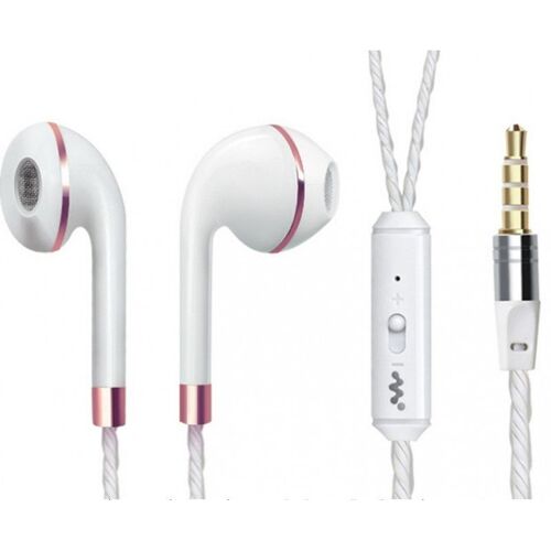 Ecouteurs Anneau Pour Wiko Y80 Avec Micro Réglage Kit Main Libre Casque Universel Jack - Rose