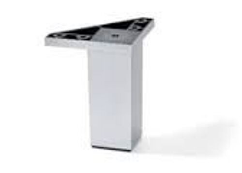 Pied carré ABS C38 hauteur 100 mm aspect alu - EMUCA - 3167525