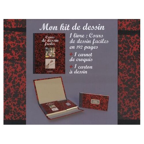 Mon Kit De Dessin - 1 Livre : Cours De Dessin Faciles- 1 Carnet De Croquis- 1 Carton À Dessin