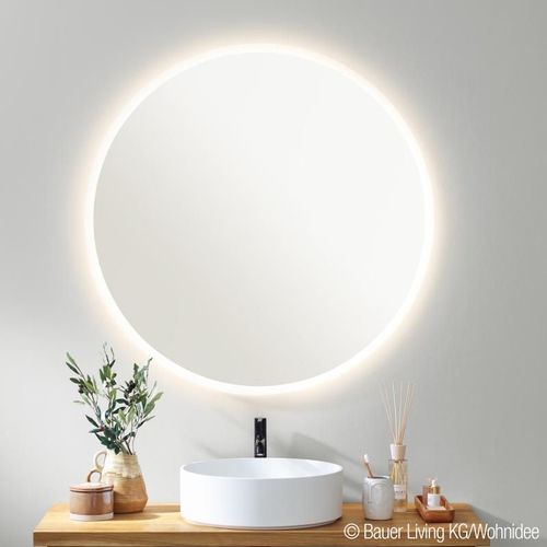 neoro n30 Miroir avec éclairage Ø 100 cm, éclairage sur le pourtour, direct + indirect, BN0011MI