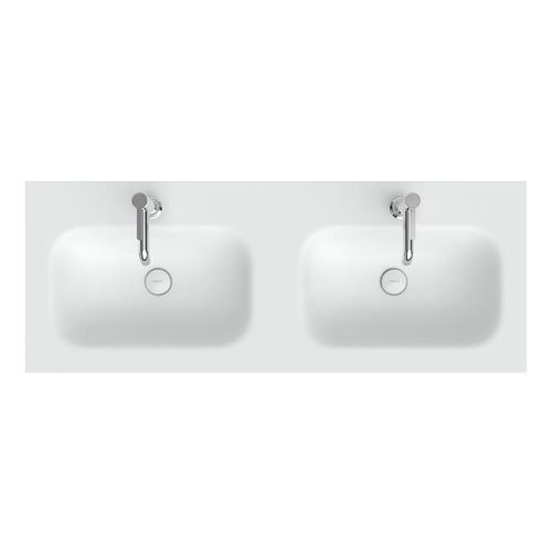 neoro n50T46 soft Lavabo double ultra plat à encastrer l : 120,5 P : 46 cm, BN0061WM