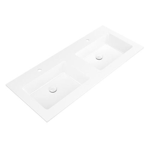 neoro n50 Lavabo double ultra plat à encastrer l : 120,5 P : 51,5 cm, BN0098WH