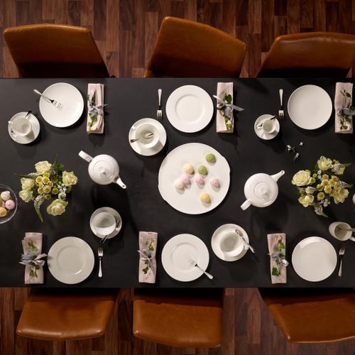 Kalanka-10-4545-2650 Anmut Flowers Assiette À Dessert Porcelaine Blanc 22 X 23 X 7 Cm