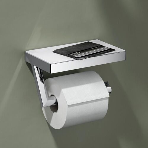 Keuco REVA Porte-rouleau de papier toilette avec tablette, 12873019000
