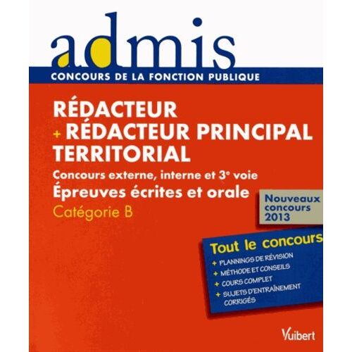 Rédacteur + Rédacteur Principal Territorial - Epreuves Écrites Et Orale Catégorie B
