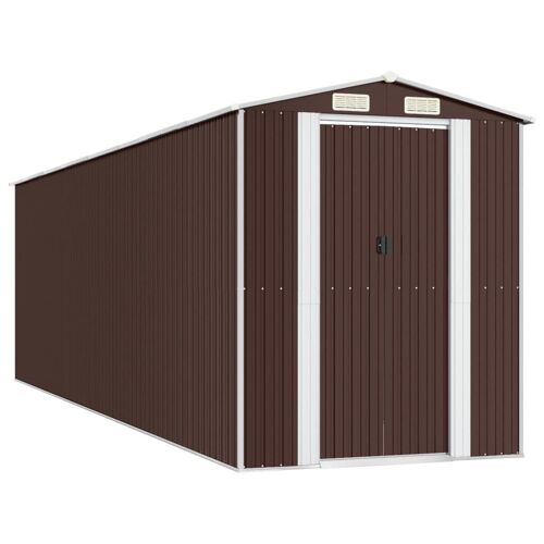 Vidaxl Abri De Jardin Marron Foncé 192x689x223 Cm Acier Galvanisé