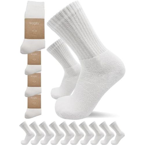 Kalanka-Lot De 20 Paires De Chaussettes De Tennis Pour Homme Et Femme 80 % Coton, 39-42, Blanches, Blanc., 39-42
