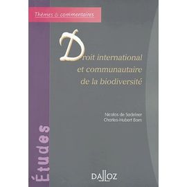 Droit International Et Communautaire De La Biodiversité