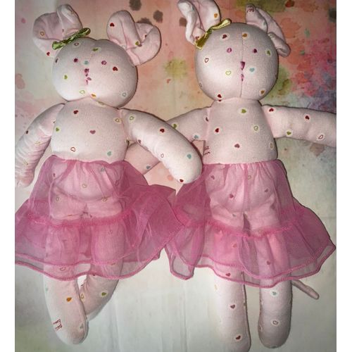 Doudou Souris Rose Petit Bateau Tutu Peluches Jouets Bebe Petite Fille Poupee Danseuse